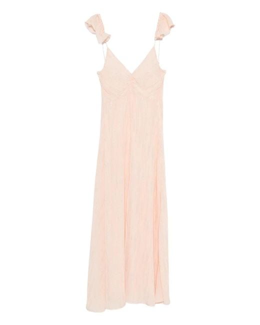 Forte_forte White Ruffled-Detail Maxi Dress