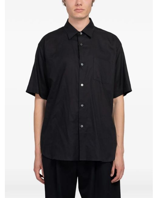 Ssstein Black Oversized Short-Sleeve Shirt for men