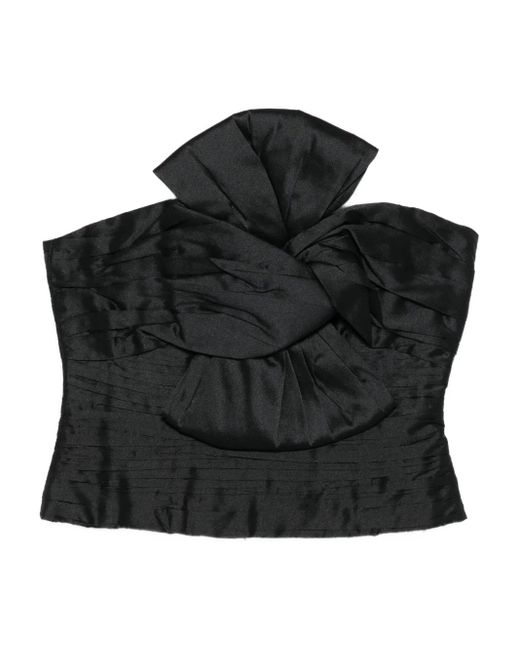 Aje. Black Stella Bow-Detail Blouse