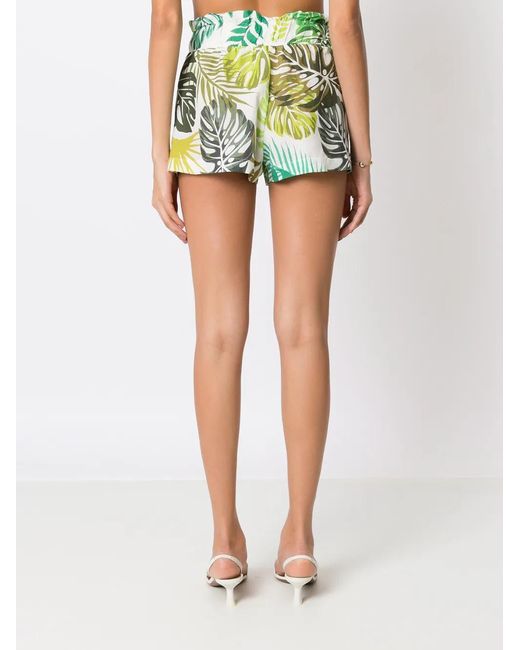 Amir Slama Green Palm Leaf Print Shorts