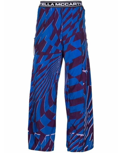 Stella McCartney Blue X Ed Curtis Geometric-Print Trousers
