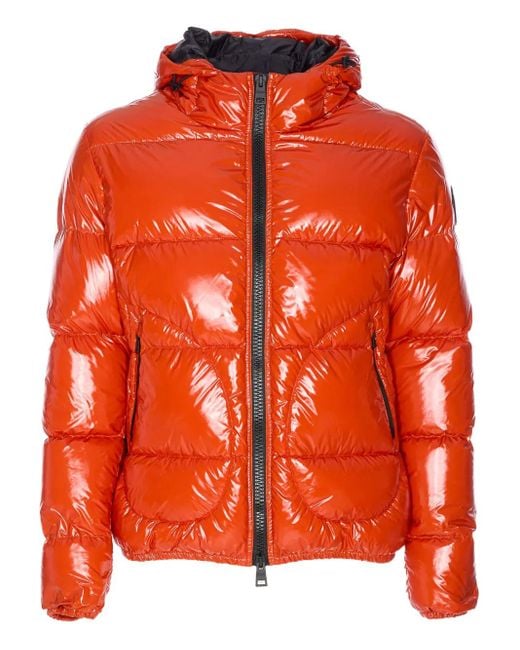 Herno Gesteppte Kapuzenjacke mit Glanzoptik in Orange für Herren