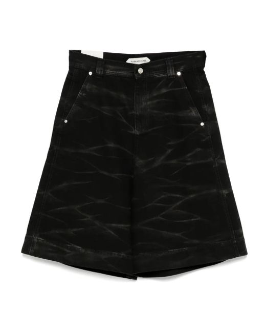 Pantalones vaqueros cortos con motivo de cebra NAMACHEKO de hombre de color Black