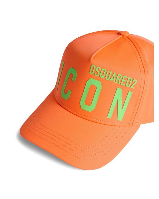 Cappello da baseball con stampa di DSquared² in Orange da Uomo