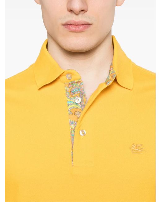 メンズ Etro Pegaso ポロシャツ Yellow