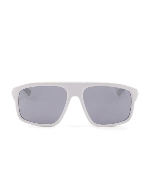 Prada Gray Linea Rossa Rectangle-frame Sunglasses for men