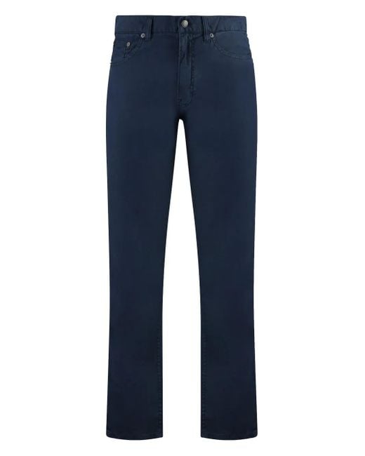 Gant Blue Logo-Patch Straight-Leg Jeans for men