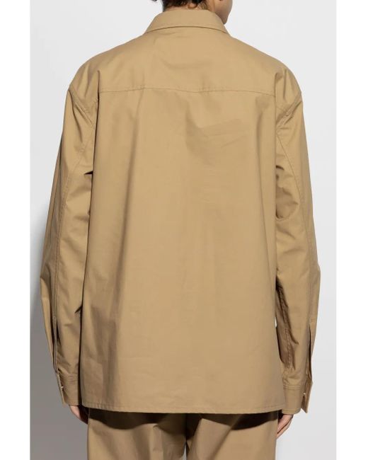 Jil Sander Hemdjacke Mit Logo-Stickerei in Natural für Herren