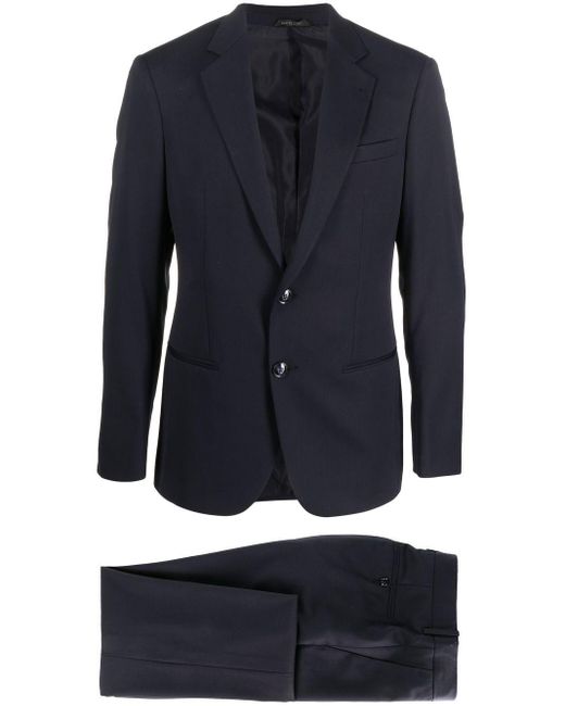 Giorgio Armani Slim-fit Wool Two-piece Suit in Blue for Men | Lyst