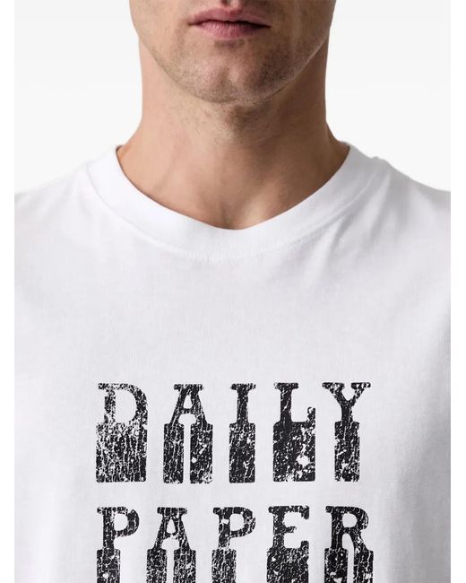Daily Paper White Dp Blocked Logo-Print T-Shirt for men