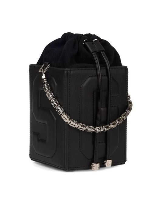 Gcds Black Logo-Embossed Shoulder Bag