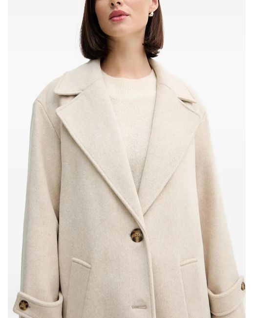 Pedro Del Hierro Madrid White Button-Cuff Coat