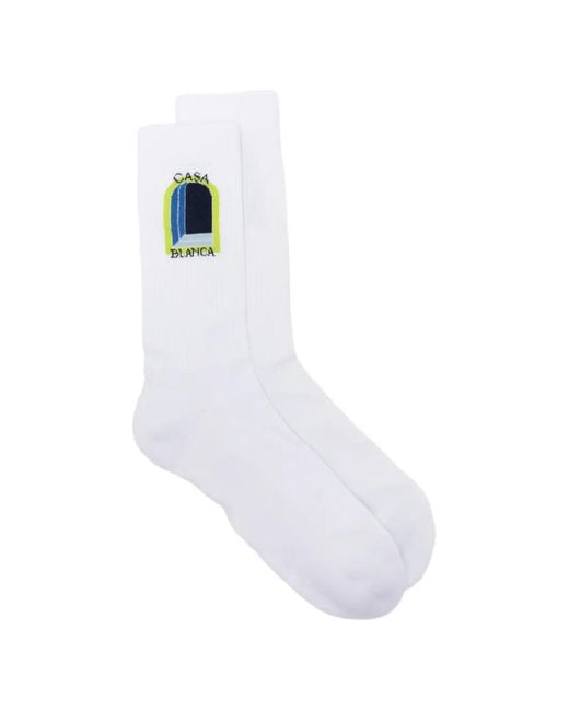 Casablanca White Graphic Socks for men