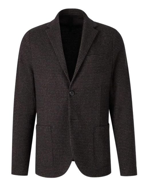 Harris Wharf London Black Houndstooth Single-Breasted Blazer for men