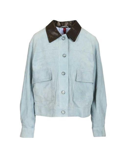 Blusotto Blue Matilde Contrast-Collar Jacket