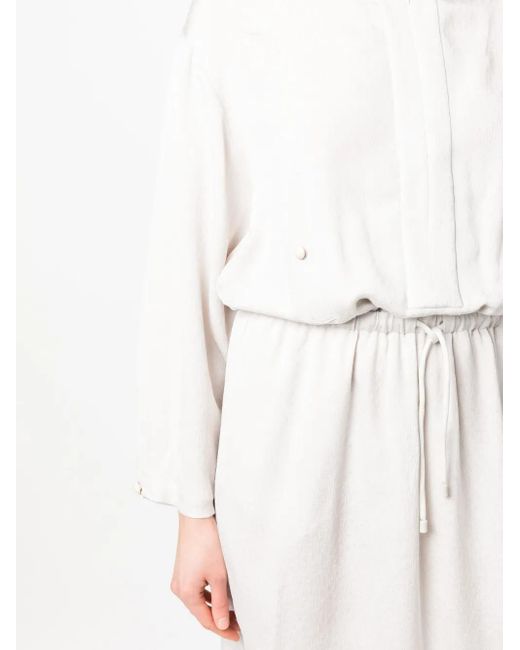 Emporio Armani White Draped Shirt Dress