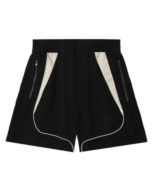 Adererror Black Acere Panelled Mini Shorts