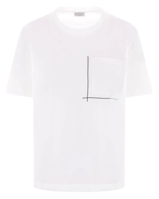 Brunello Cucinelli モニーレトリム Tシャツ White