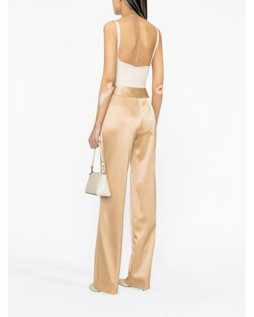 Ermanno Scervino Natural High-Waisted Wide Leg Trousers
