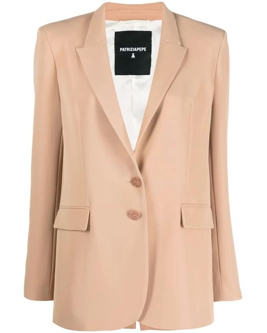 Patrizia Pepe Natural Single-Breasted Blazer