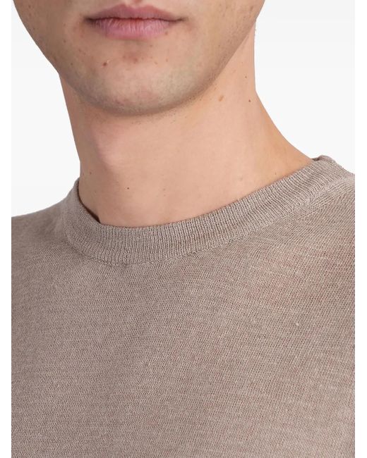 Costumein Gray Fine-Knit T-Shirt for men