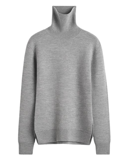 Totême Gray Cashmere Merinos "Highneck" Double Knit