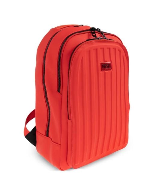 DIESEL Red Sac À Dos Nervuré À Plaque Logo