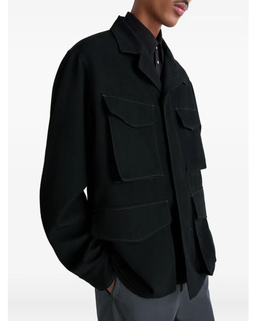 Lemaire Black Buttoned-Cuff Pocket Overshirt for men