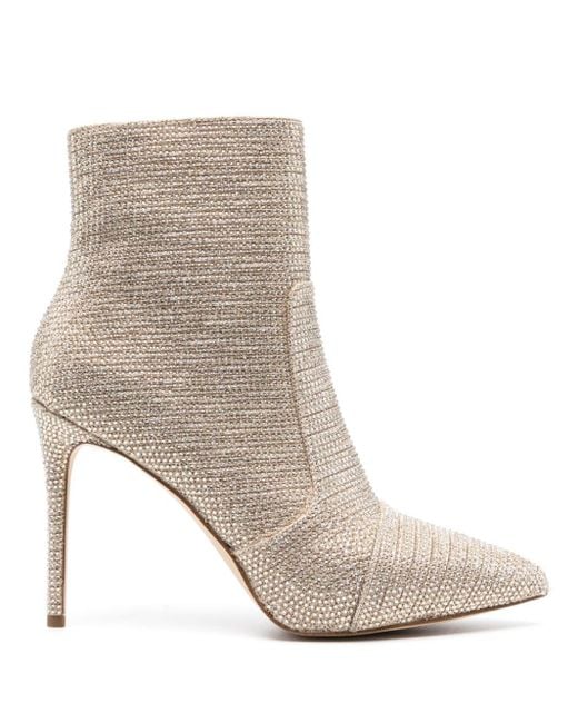 MICHAEL Michael Kors Rue 115mm Rhinestone Ankle Boots in White