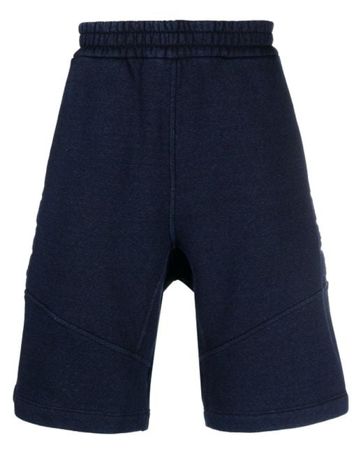 Fendi Blue Embossed-monogram Denim Shorts for men