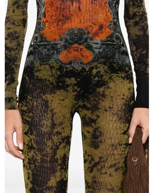 Jean Paul Gaultier Abstract-print Jumpsuit Black