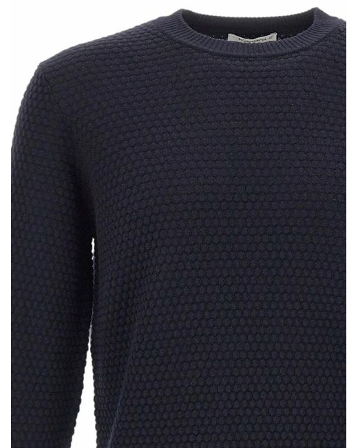 Kangra Blue Bubble-Stitch Sweater for men