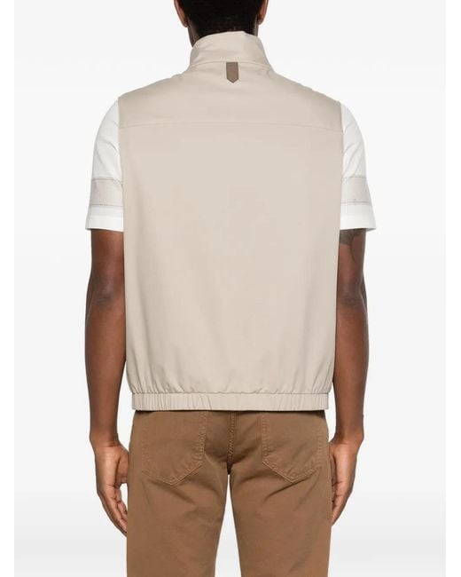 Canali Natural Zip-Fastening Gilet for men