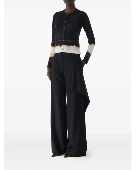 Jason Wu Black Ombre Difussed Stripe Wool Cardigan