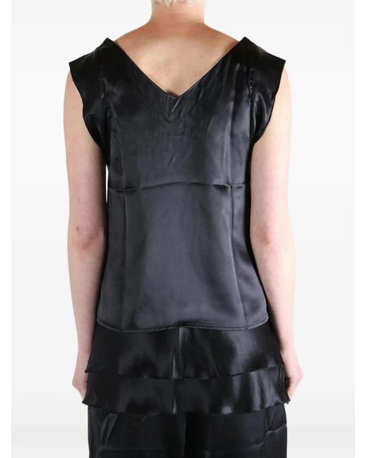 Baserange Black V-Neck Top