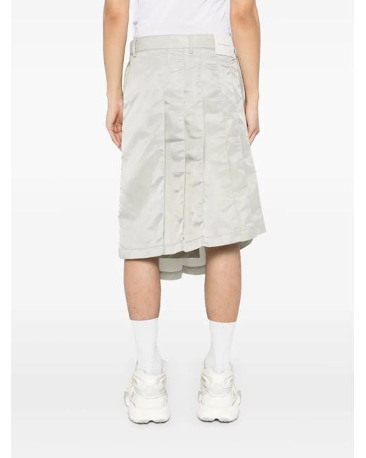 Feng Chen Wang Rok Met Geplooid Detail in het White voor heren