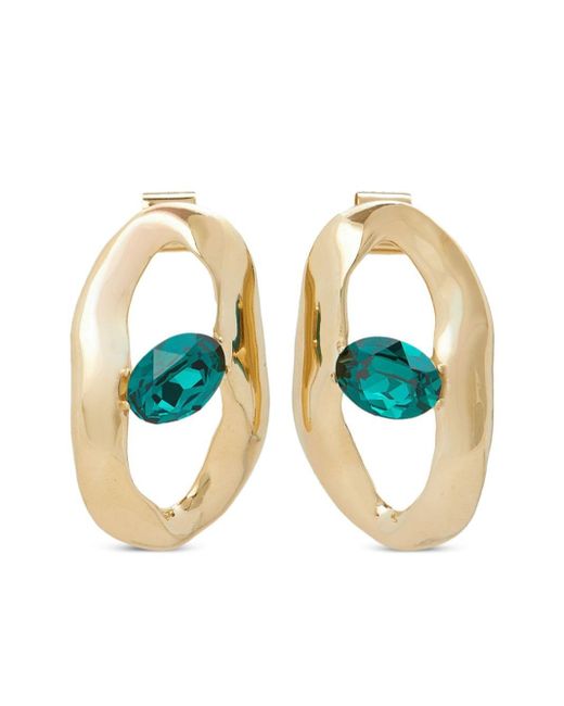 Marni Blue Crystal-embellished Asymmetric Earrings