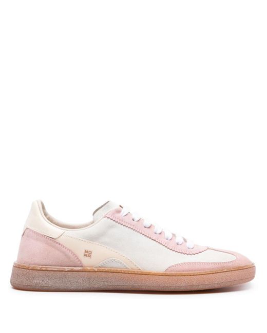 Moma Pink Panelled Suede Sneakers