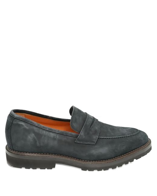 Andrea Ventura Firenze Black Norvegese Suede Penny Loafers for men