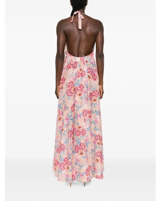 Anjuna Pink Bridget Floral-Print Maxi Dress