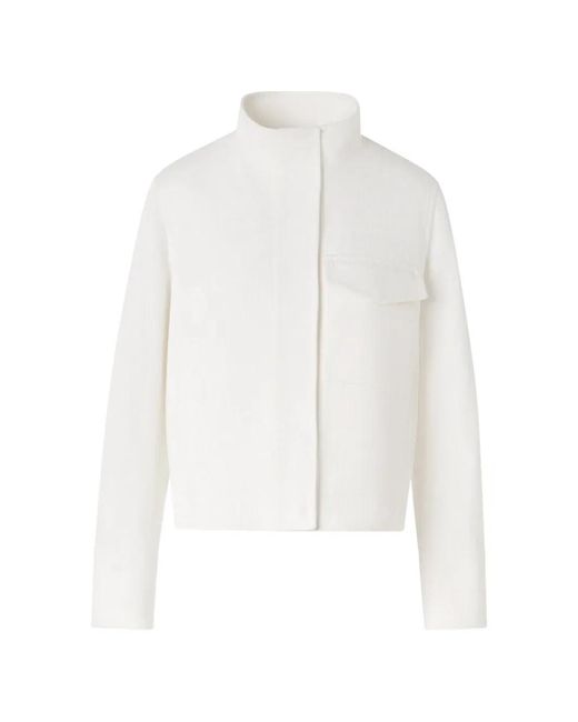 Akris Punto White Zip-Front Pocket Jacket