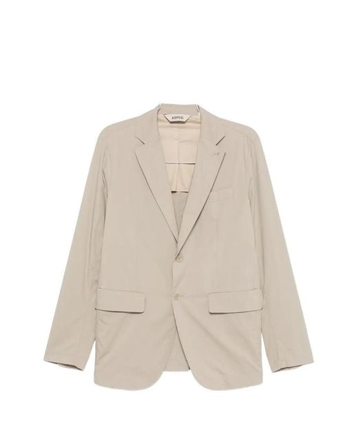 Aspesi Natural Notched-Lapel Single-Breasted Jacket for men
