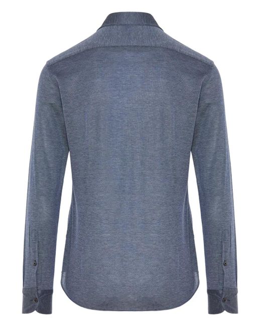 Corneliani Blue Longsleeved Button-Down Shirt for men