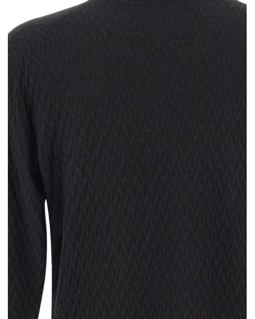FILIPPO DE LAURENTIIS Black Mock-Neck Knit for men