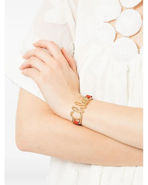 Chloé Red Logo Bracelet