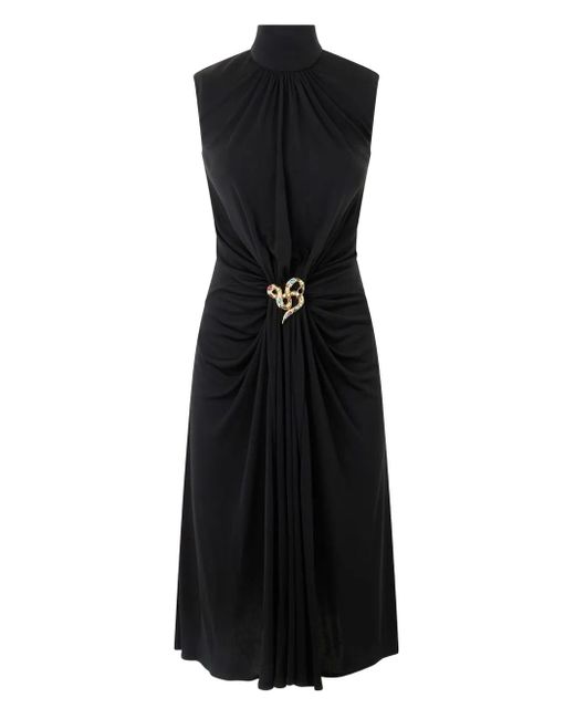 Roberto Cavalli Black Kleid Mit Stehkragen
