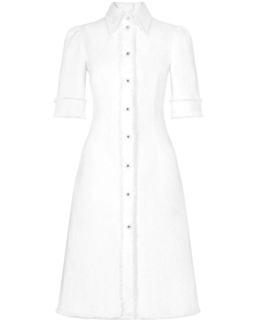 dolce & gabbana raschel tweed midi dress Raschel tweed midi dress with DG logo