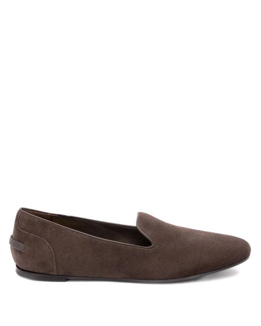 Brunello Cucinelli Brown Loafer aus Wildleder