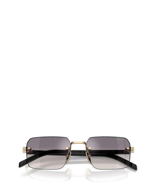 Prada Metallic Rectangle-Frame Sunglasses for men