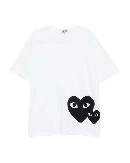 COMME DES GARÇONS PLAY White Heart-Print T-Shirt